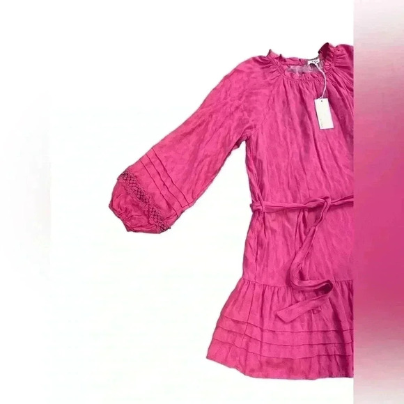 NWT BTFL Life Fuchsia Bishop Sleeved Dress Size Small - Picture 3 of 10